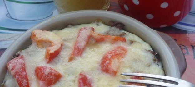 Омлет с грибами и яблочно-морковная запеканка(доброе утро, мои РОДНЫЕ)