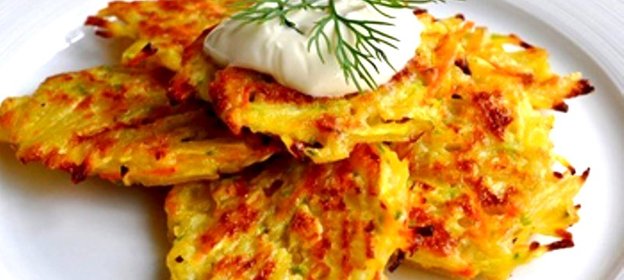 Картофельные оладьи лорики с грибами и яйцом