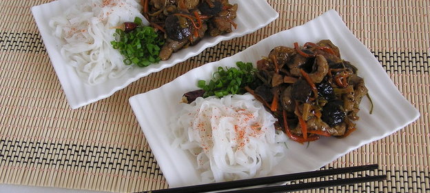 Лапша рисовая с грибами китайскими…Или свинина с шиитаке по-читински