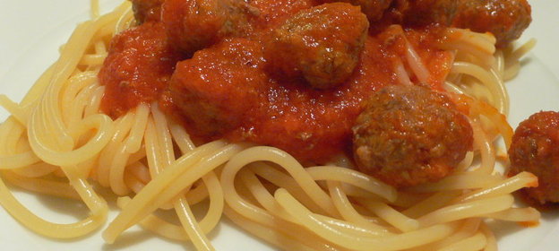 Спагетти с тефтелями для детей (с тыквой)