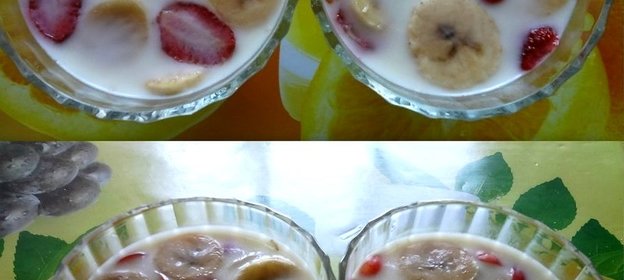 Кефирное желе с фруктами