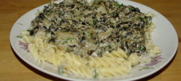 макароны с грибами в сливочном соусе