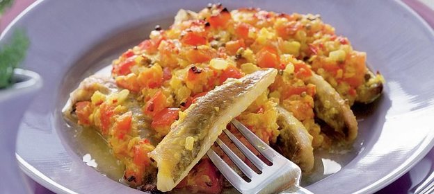 Морской черт в остром соусе