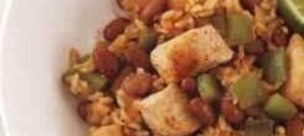 Курица с фасолью и рисом