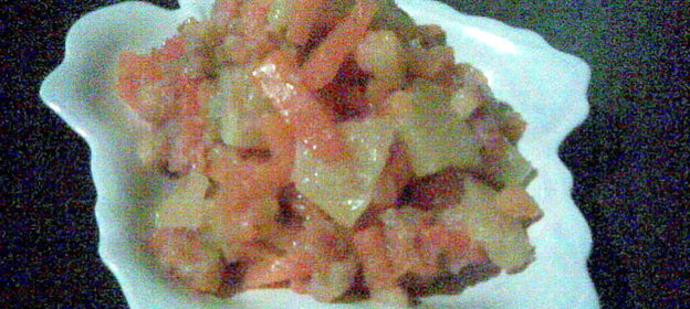 Тыква, запеченная с ананасом и курагой