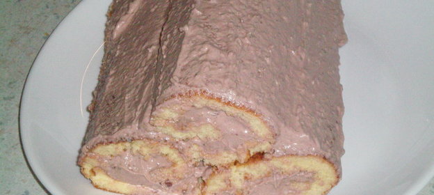 Шоколадно-ореховый торт рулет