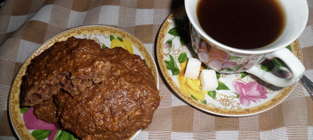 Овсяное печенье с какао и кокосовой стружкой