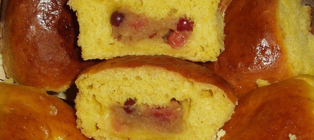 Булочки творожно-тыквенные с начинкой