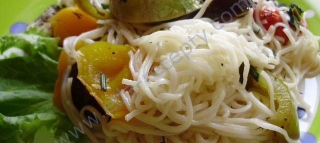 Лапша кукси с запеченными овощами