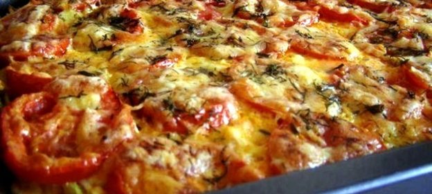 Запеканка из кабачков с фаршем и помидорами
