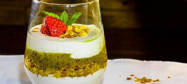 Творожный мусс с фруктовым смузи