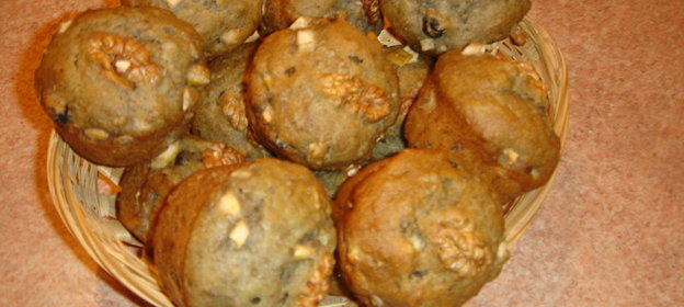 Кексы с яблоком, геркулесовые - постные