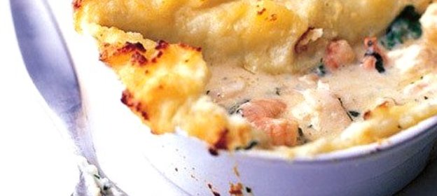 Запеканка с рыбой и картофелем