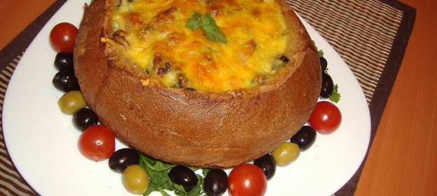 Говядина с шпинатом в хлебе!