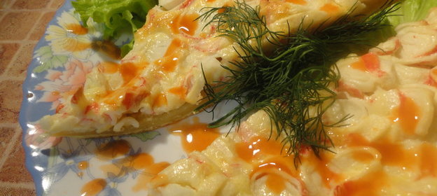 Пицца с крабовыми палочками