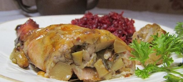 Куриные голени фаршированные грибами