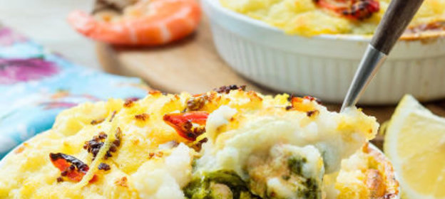 Суфле из белого хлеба с брынзой и творогом