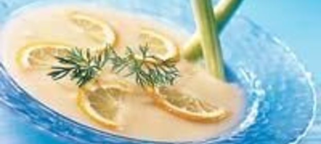 Крем-суп из лука-порея с морскими гребешками