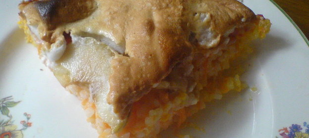 Фруктово-рисовая запеканка из вчерашней каши