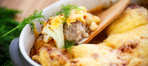 Запеканка с цветной капустой и фаршем