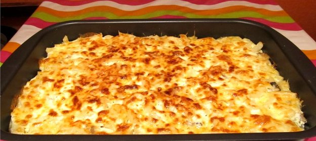 Запеканка из кабачков с грибами