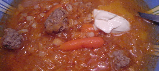 Щи по Уральски с перловкой