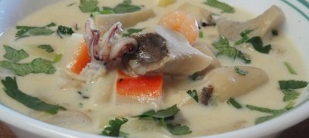 Крем суп с морскими Гадами,Беконом и Грибами ! ! !