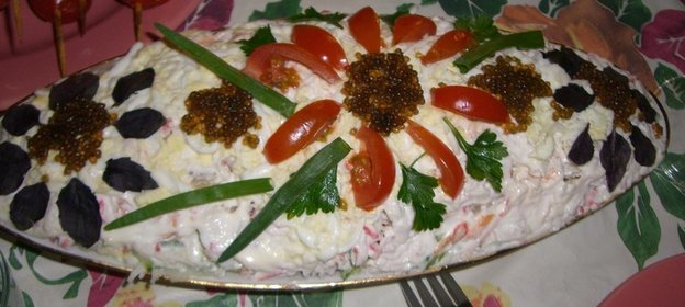 Салат с креветками и картошечкой!