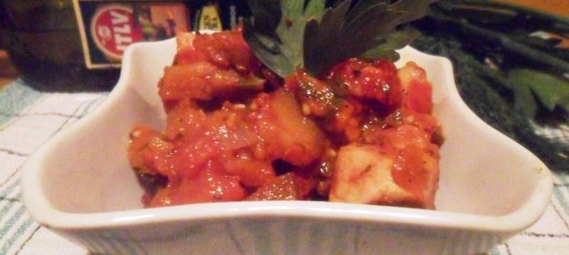 Куриное филе с баклажанами в средиземноморском стиле