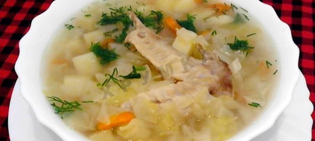 Щи на курином бульоне из капусты