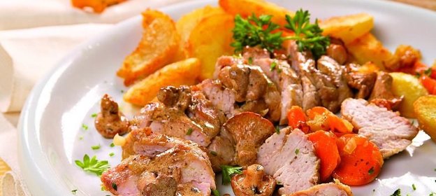 Телячья зобная железа с лисичками