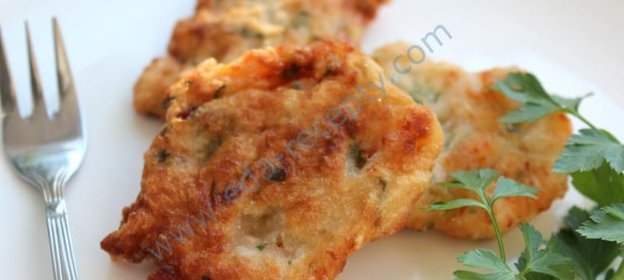 Хрустящие оладьи с креветками