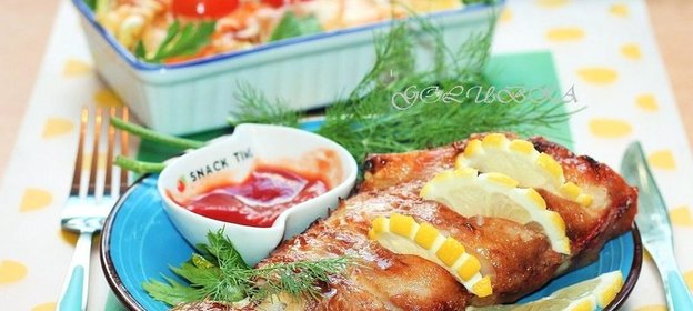 Морской окунь в соусе с цветной капустой