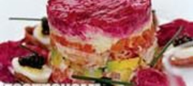 Лосось и крабы под шубой