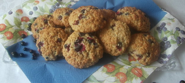 Овсяное печенье с чёрной смородиной