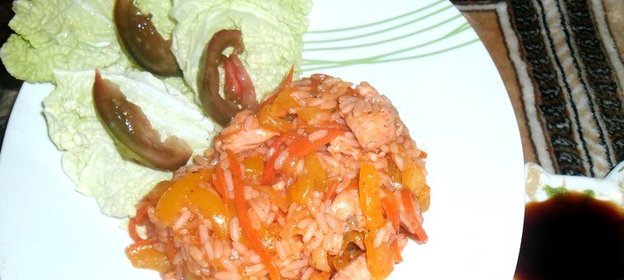 Овощи с рисом и мясом