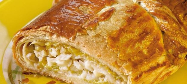 Средиземноморский пирог с треской и луком-пореем