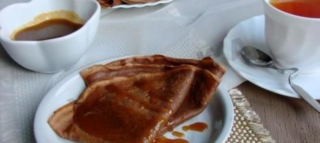 Шоколадные блины с шоколадом какао