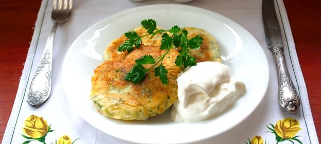 Оладьи с сыром и зеленью