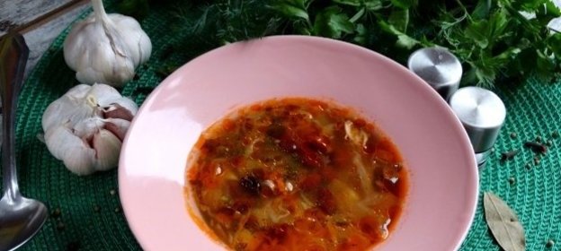 Щи с консервированной фасолью