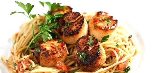 Паста с морскими гребешками