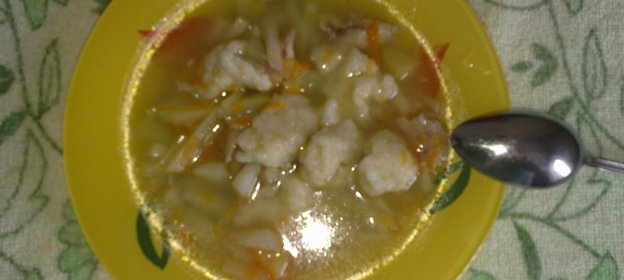 Оладьи с морепродуктами и свининой