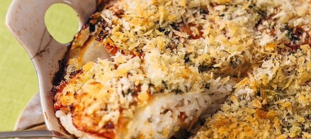 Запеканка из мидий с овощами