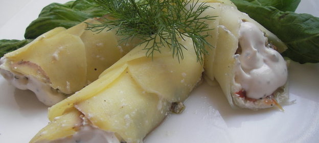 Картофельные рулеты с морским окунем