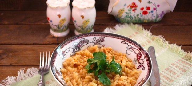 Паста с куриным фаршем
