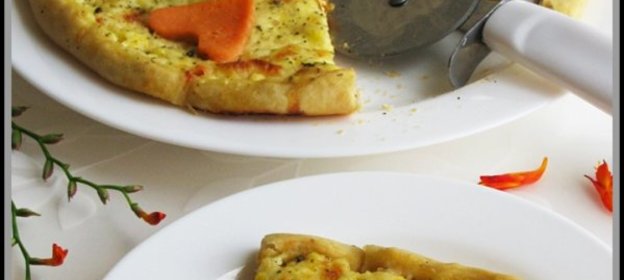 Пицца Amore с яйцом, креветками и томатом