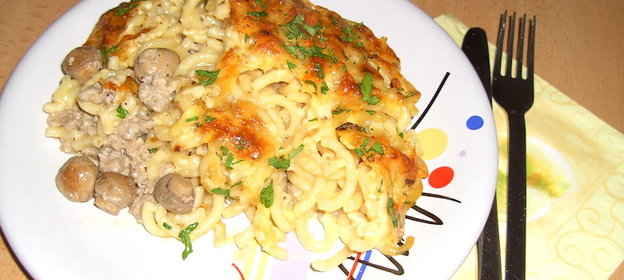 Ещё один ВариантЗапеканки из Рожков под Грибным Соусом