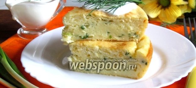 Запеканка на кефире с зелёным луком