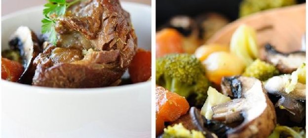 Баранина, тушенная с овощами и грибами