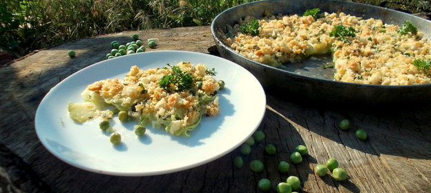 Кабачковая запеканка под хлебной корочкой